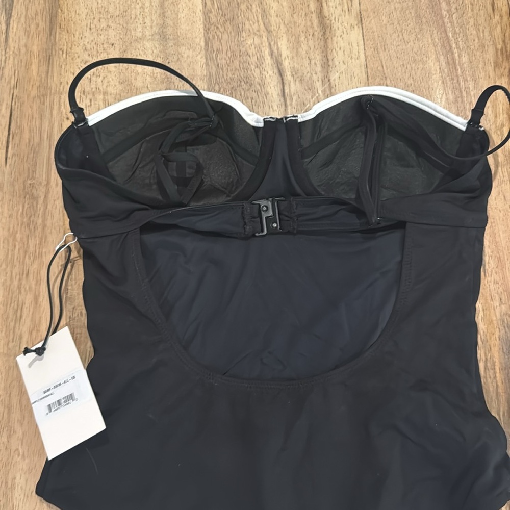 NWT STAUD Black and White Cup-Detail One-Piece Swimsuit - Picture 6 of 6